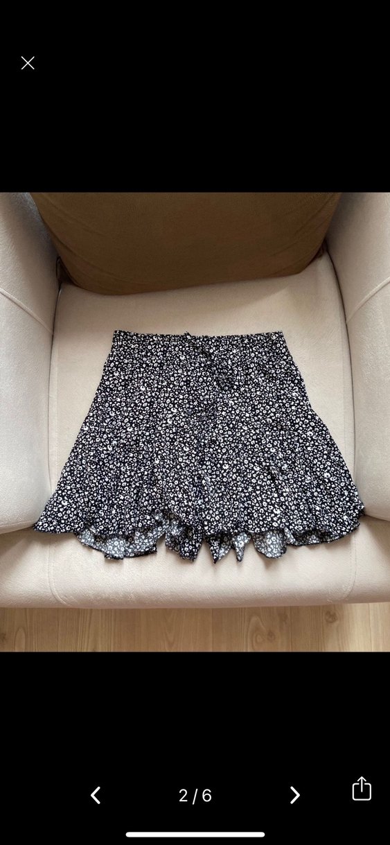 Pileli Siyah Puantiyeli Mini Etek - Görsel 2