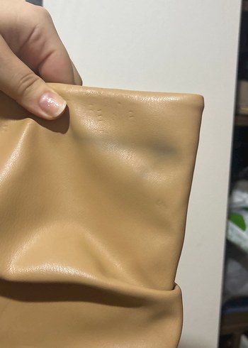 Bej Deri Dizüstü Stiletto Çizme - Görsel 2