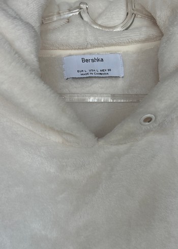 m Beden Kadın Beyaz Kapüşonlu Rahat Sweatshirt