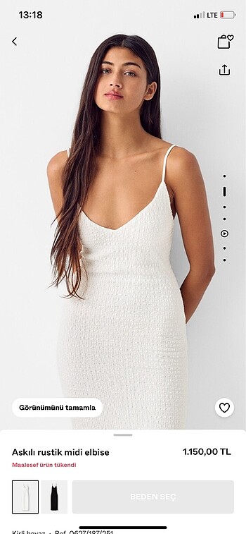 s Beden Bershka rustik elbise