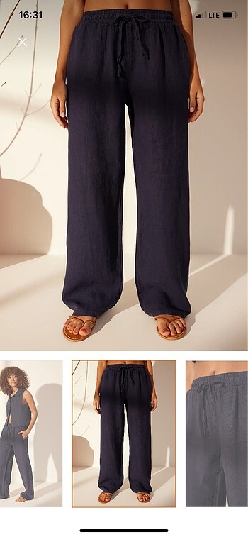 34 Beden Lacivert keten pantolon Trendyolmilla