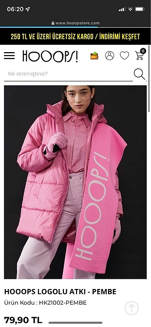 Hooopstore marka pembe atkı