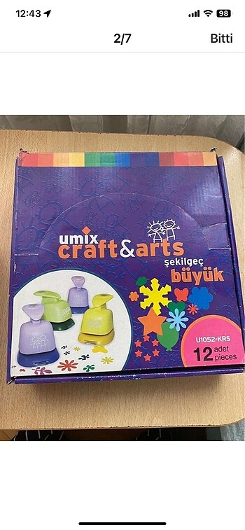Büyük Şekilgeç U1052 - umix craft arts şekilgeç kenar 12 li U105