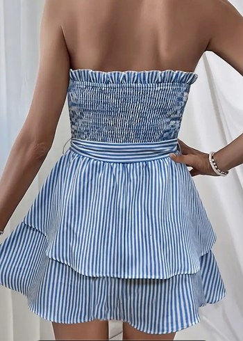 straplez kısa tulum - Görsel 2