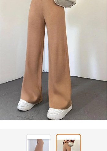 Kahverengi örgü kışlık pantolon - Görsel 2