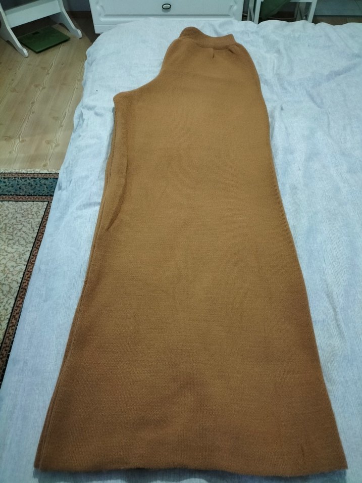 Kahverengi örgü kışlık pantolon - Görsel 3