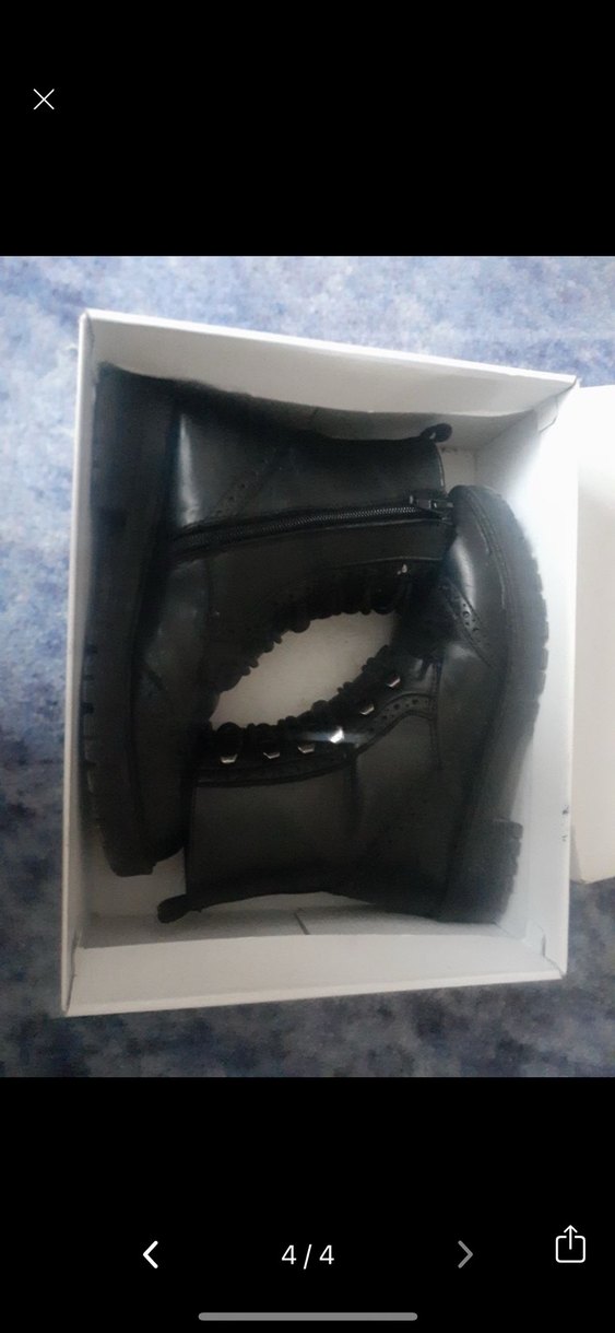 Siyah Deri Gotik Kadın Botları Tokalı - Görsel 3