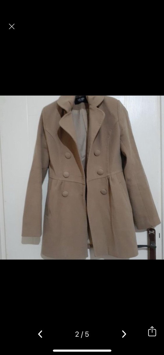 Düğmeli Bej Kaban - Görsel 2