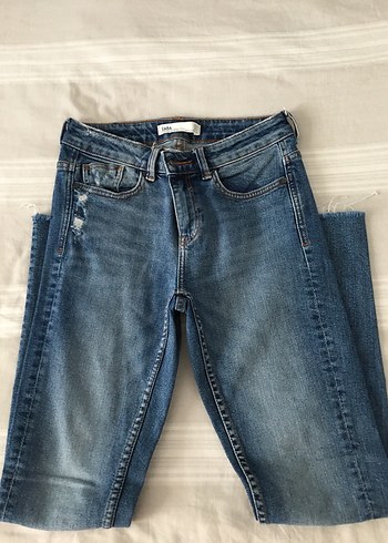 36 Beden mavi Renk Kadın Normal Kesim Mavi Denim Jean