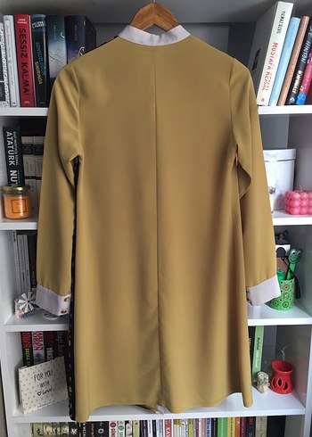 Uzun Kollu Sarı Desenli Kadın Tunik - Görsel 4