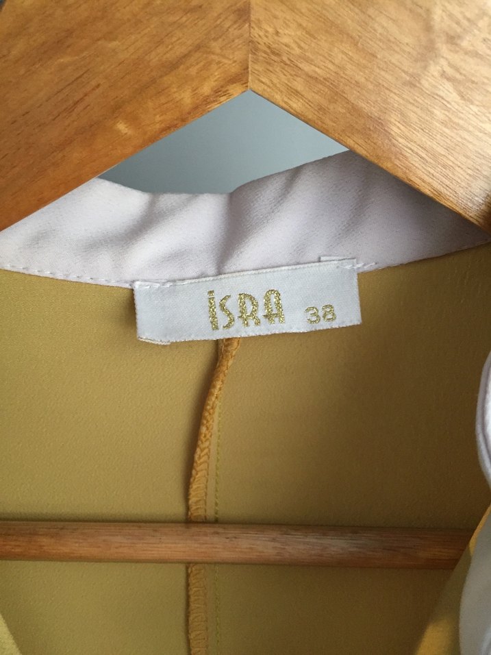 Uzun Kollu Sarı Desenli Kadın Tunik - Görsel 2