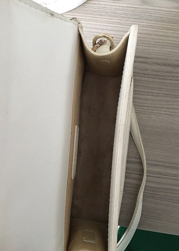 Beyaz Deri Bohem Kadın El Çantası - Görsel 7