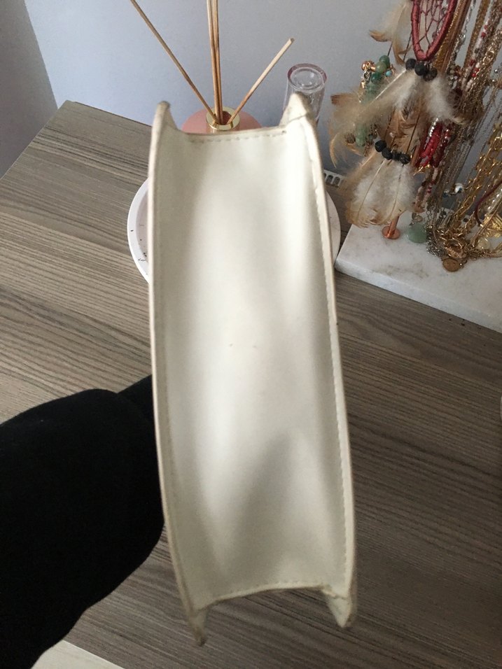 Beyaz Deri Bohem Kadın El Çantası - Görsel 5