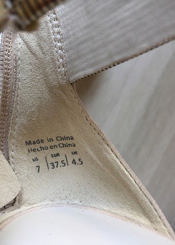 Bej Süet Stiletto Kadın Topuklu Ayakkabı - Görsel 4