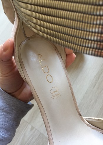 Bej Süet Stiletto Kadın Topuklu Ayakkabı - Görsel 2