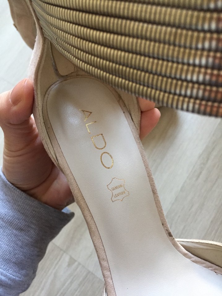 Bej Süet Stiletto Kadın Topuklu Ayakkabı - Görsel 2