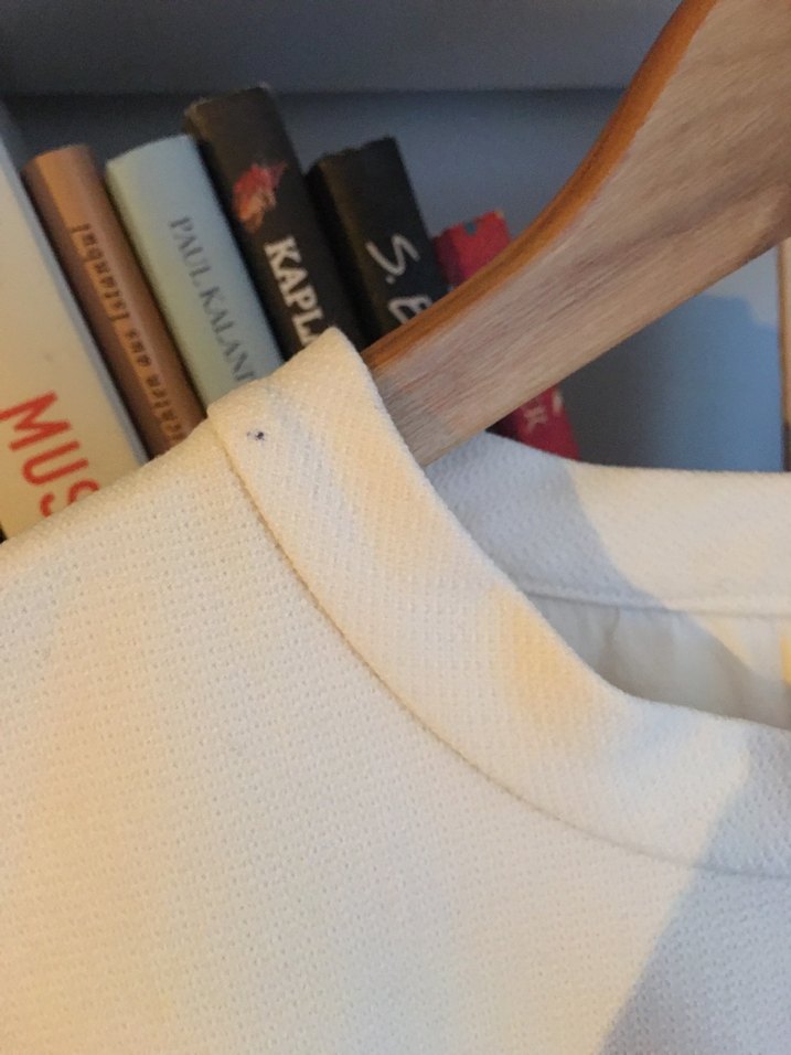 Beyaz Keten Kız Bluzu, Fırfırlı, Uzun Kollu - Görsel 2