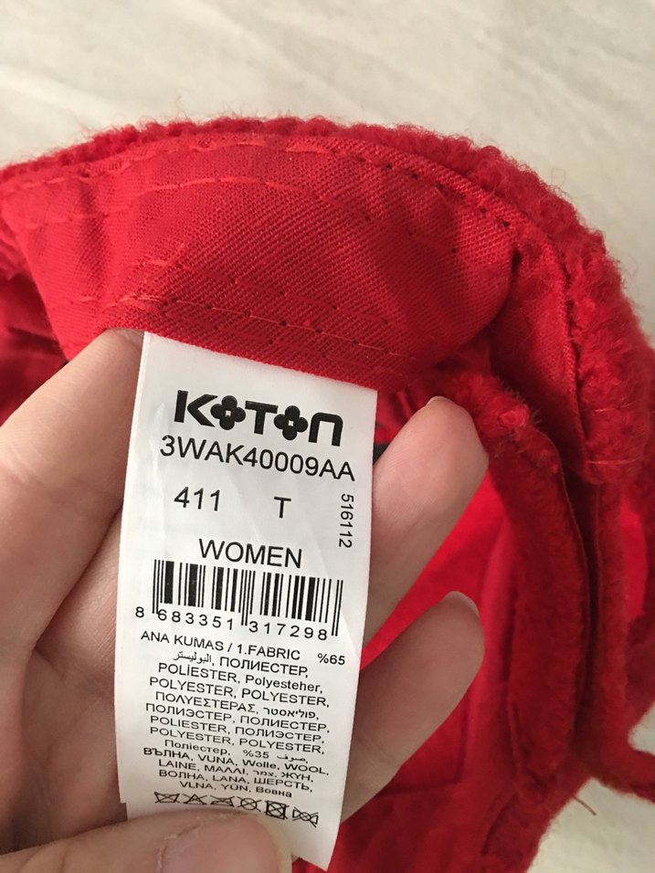 Kırmızı Kadın Örme Spor Şapka A Harfi - Görsel 4