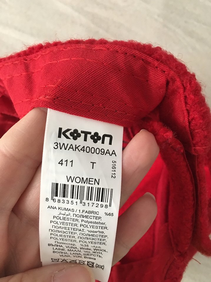 Kırmızı Kadın Örme Spor Şapka A Harfi - Görsel 3