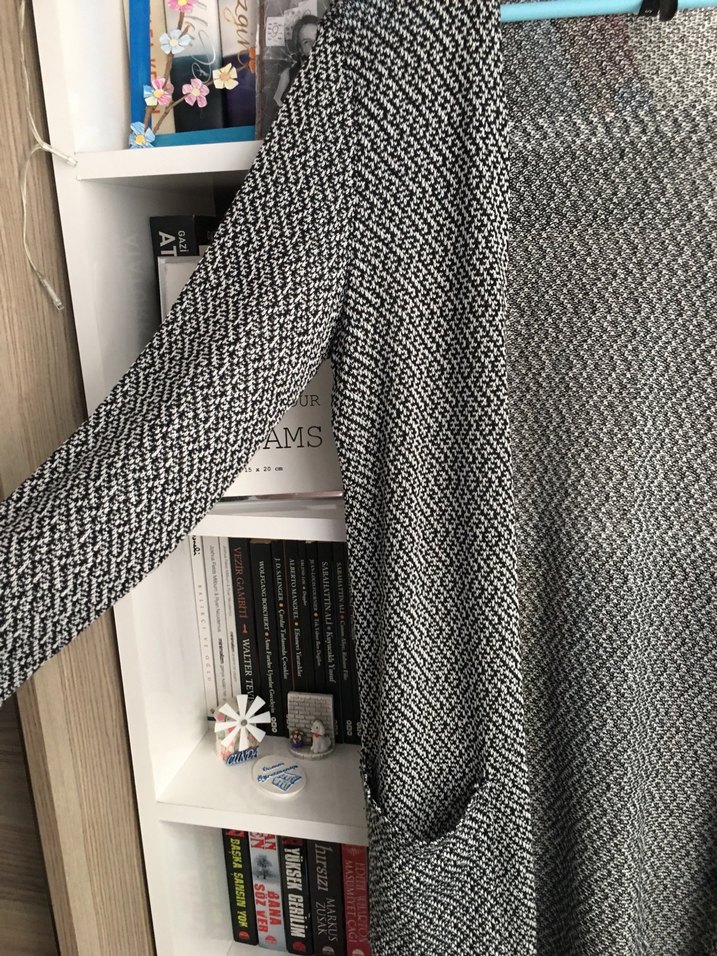 Gri Örgü Kadın Hırka - Görsel 3