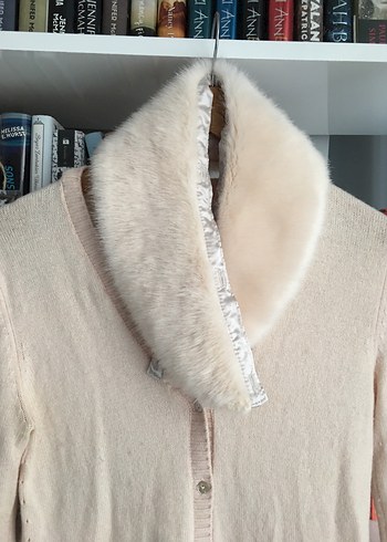 Kürklü Açık pembe Kadın Hırka - Görsel 4