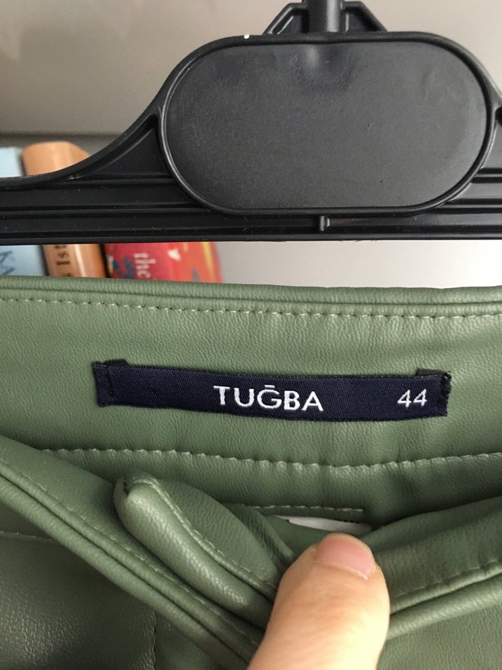 Kadın Haki Deri Pantolon - Görsel 3