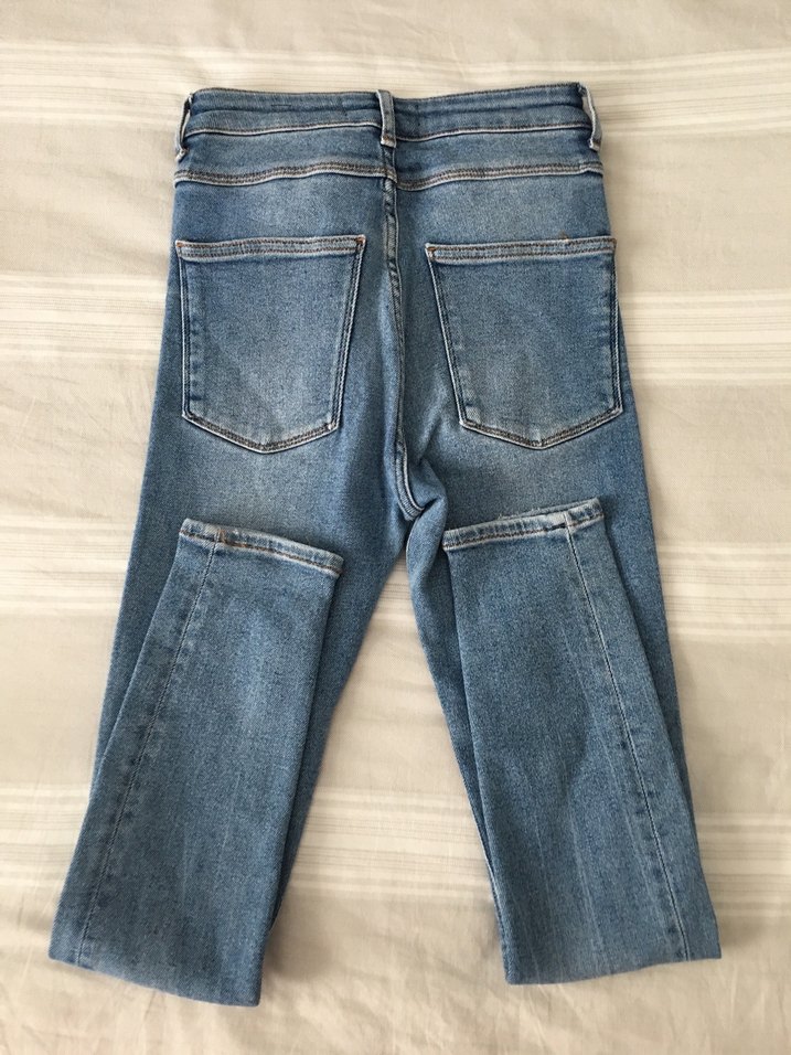Kadın Mavi Dar Kesim Denim Pantolon - Görsel 5