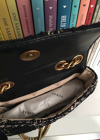 Guess Siyah İşlemeli Bohem Kadın Çanta - Görsel 5