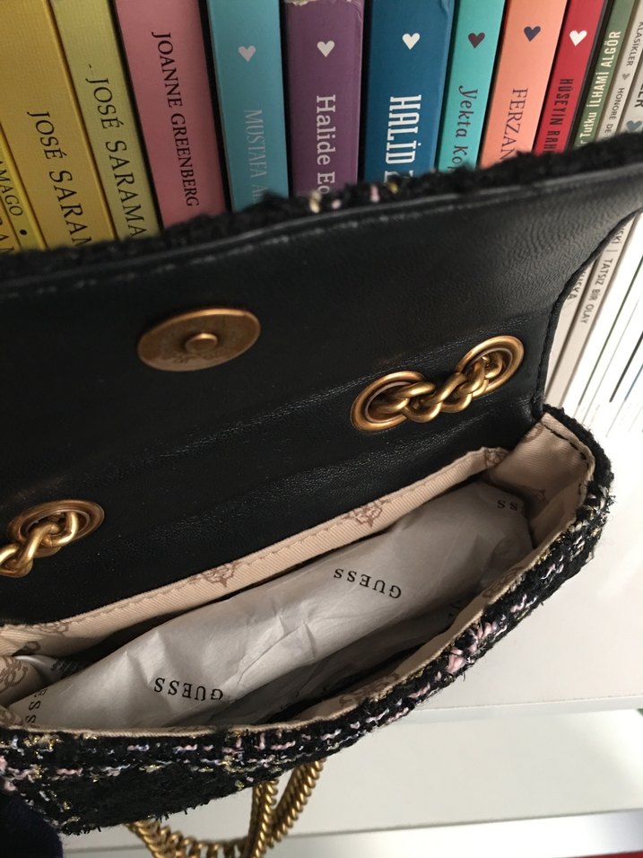 Guess Siyah İşlemeli Bohem Kadın Çanta - Görsel 5