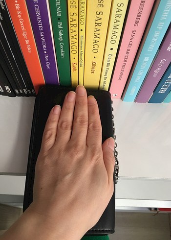 Siyah Deri Kadın Çantası, Tokalı, Modern Klasik - Görsel 7