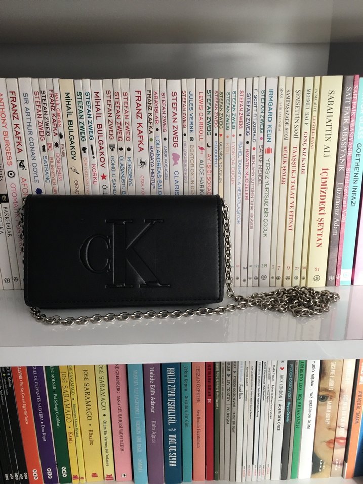 Siyah Deri Kadın Çantası, Tokalı, Modern Klasik - Görsel 4