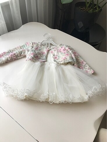 18-24 Ay Beden pembe Renk Kız bebek özel gün elbisesi