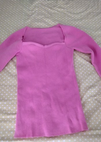 Pembe V Yaka Uzun Kollu Kadın triko - Görsel 2