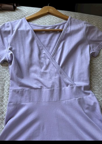 lila renk penye elbise - Görsel 2