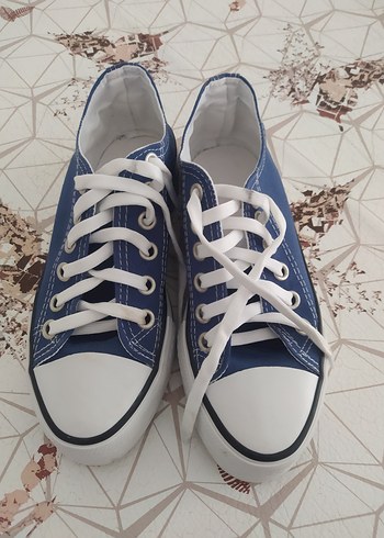 Kadın Mavi Denim Bağcıklı Spor Ayakkabı - Görsel 3