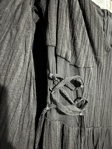 Bağcıklı müslin elbise - Görsel 6