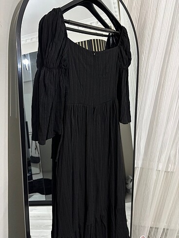 Bağcıklı müslin elbise - Görsel 9