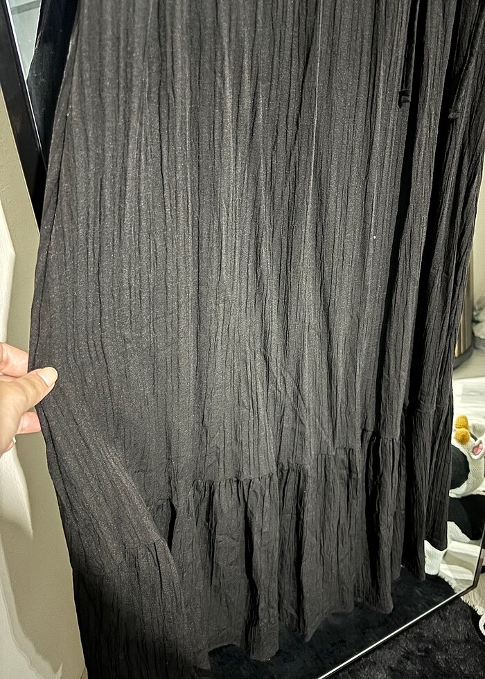 Bağcıklı müslin elbise - Görsel 3