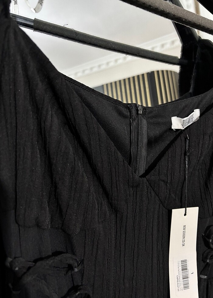 Bağcıklı müslin elbise - Görsel 5