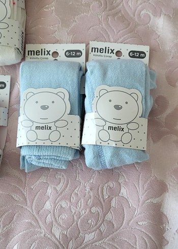 9-12 Ay Beden Melix Pastel Renkli Baskılı Çocuk Külotlu Çorap