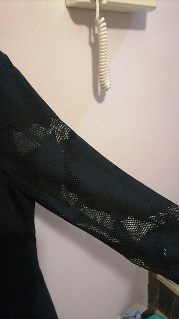 Siyah dantel elbise - Görsel 4