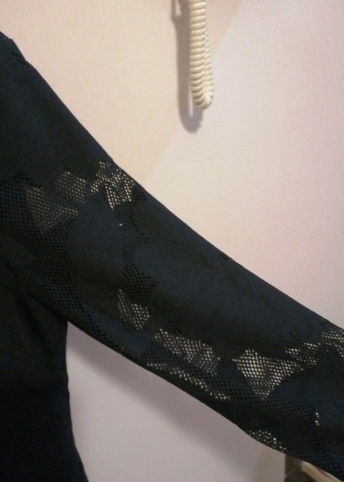 Siyah dantel elbise - Görsel 4