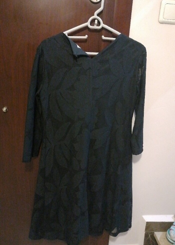 Siyah dantel elbise - Görsel 5