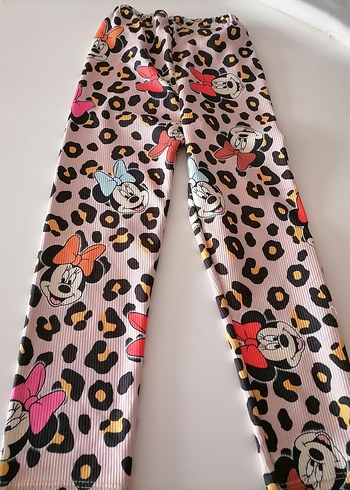 Kız Çocuk Renkli Leopar Desenli Piliseli Tayt - Görsel 2