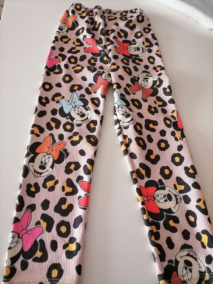 Kız Çocuk Renkli Leopar Desenli Piliseli Tayt - Görsel 2