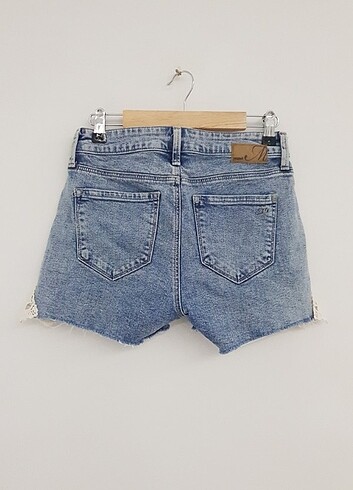 xs Beden mavi Renk Mavi Jeans Dantelli Kot Şort