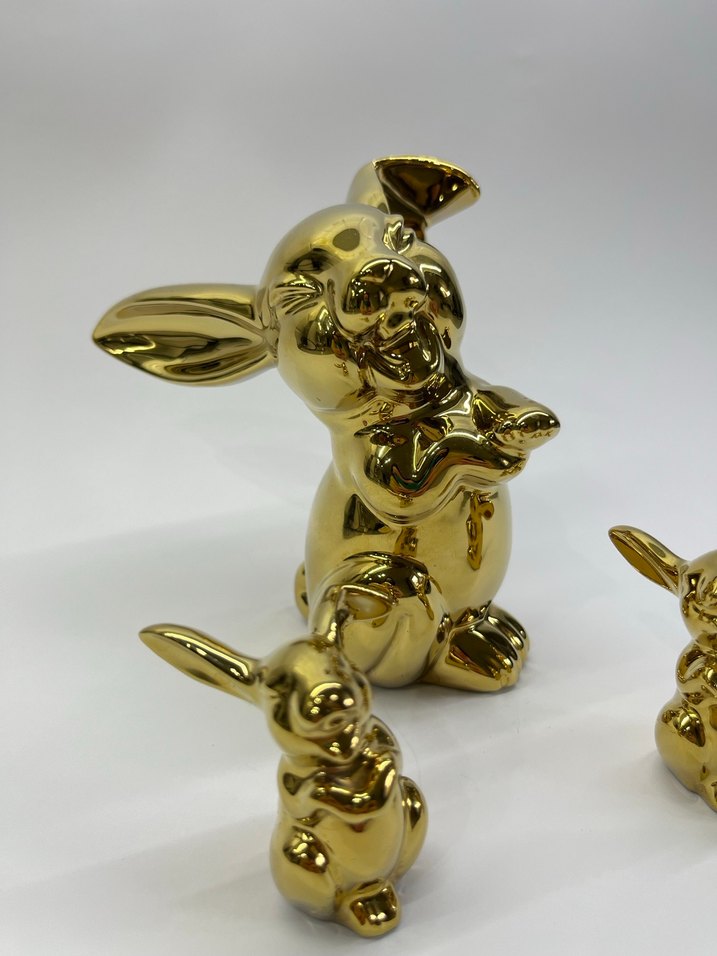 Rosenthal Gülen Tavşanlar Vintage Antika Gold Biblo Seti - Görsel 2