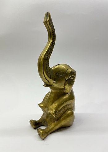 Vintage Antika Pirinç Fil Şekilli Kumbara - Görsel 2