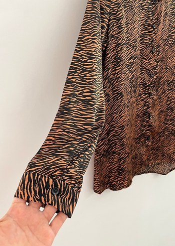 Vintage Zebra Desenli Gömlek - Görsel 3