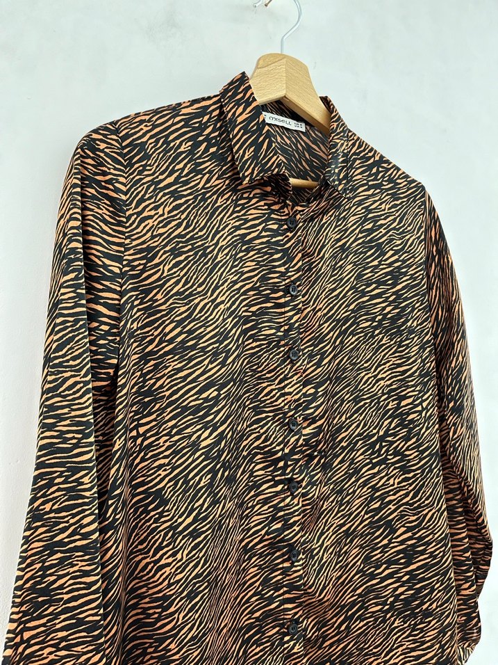 Vintage Zebra Desenli Gömlek - Görsel 2